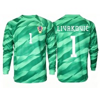 Stroje piłkarskie Chorwacja Dominik Livakovic #1 Bramkarskie Koszulka Wyjazdowej MŚ 2026 Długi Rękaw